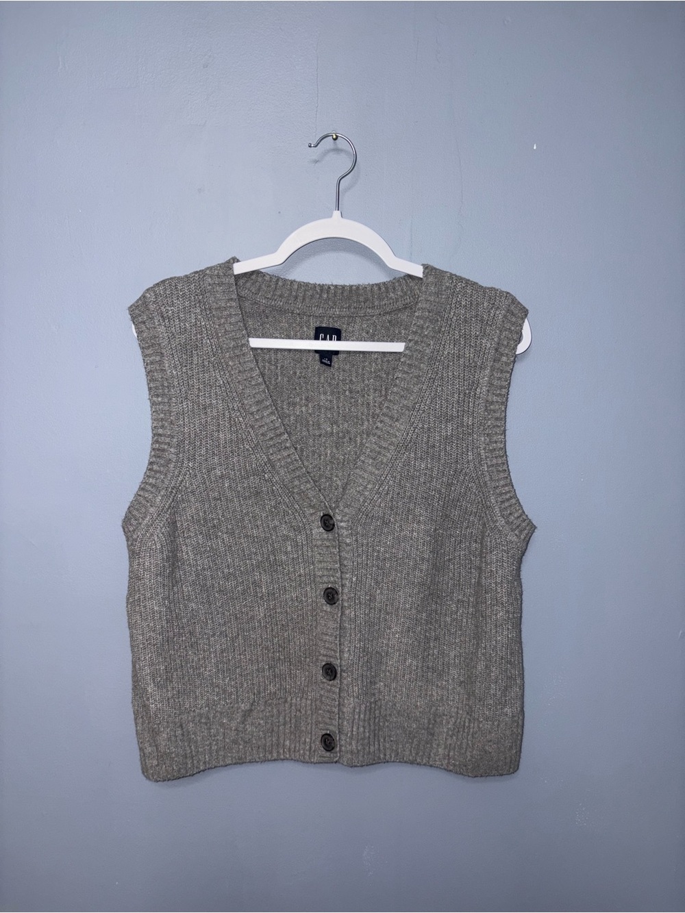 Gap | Gray Knit Button Down Vest | Size Large
